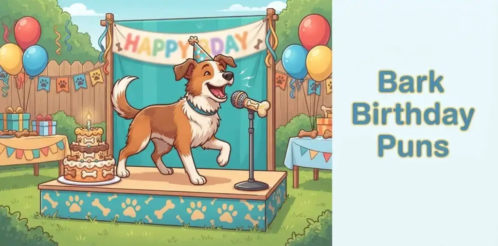 Happy barking dog birthday