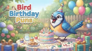Funny bird birthday celebration