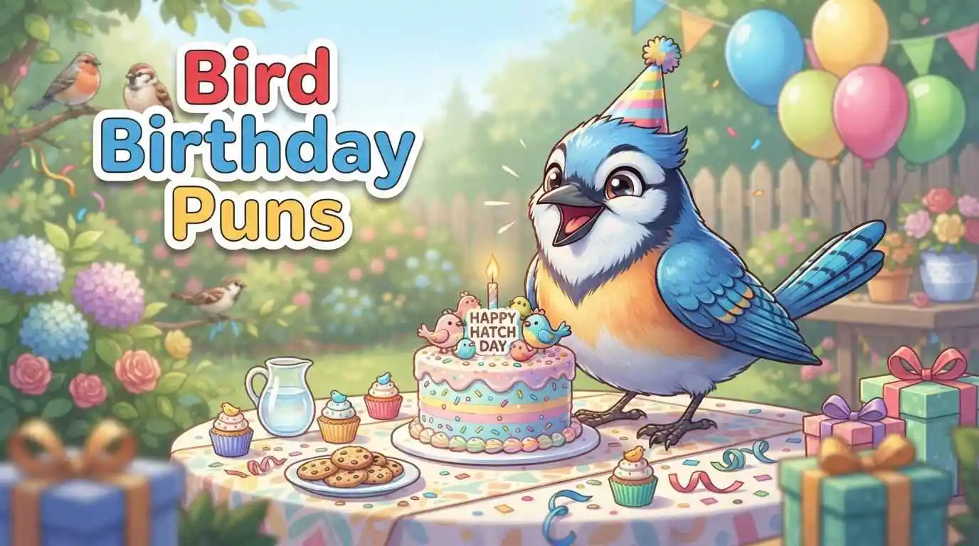 Funny bird birthday celebration