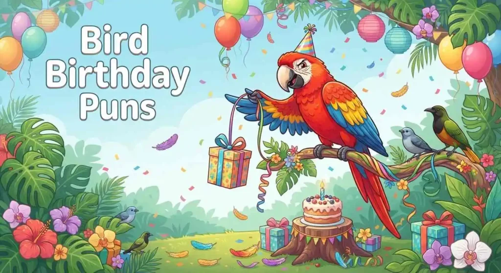 Colorful bird birthday party