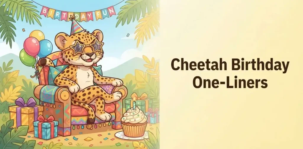 Funny cheetah birthday celebration