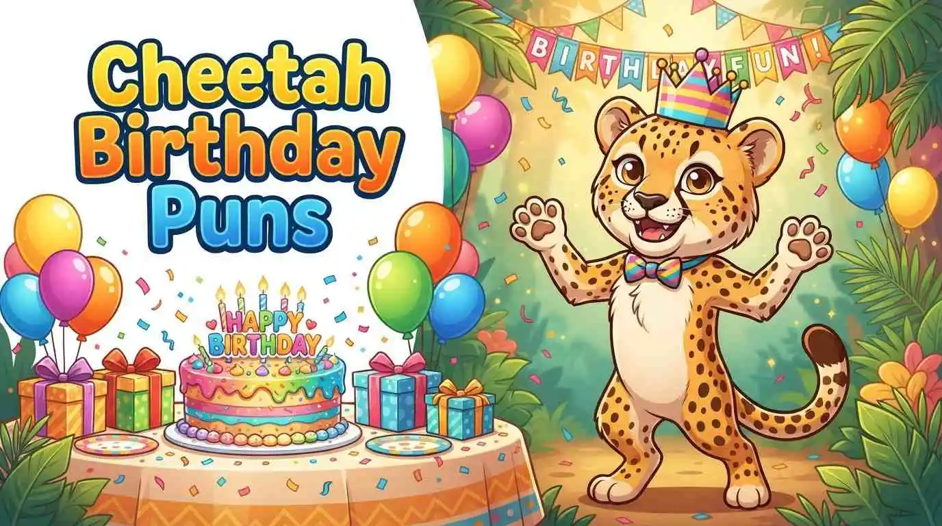 Cheetah celebrating a birthday party