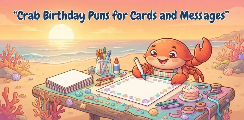 Crab birthday card messages