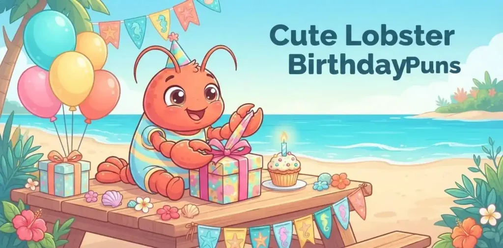 Cute lobster birthday celebration