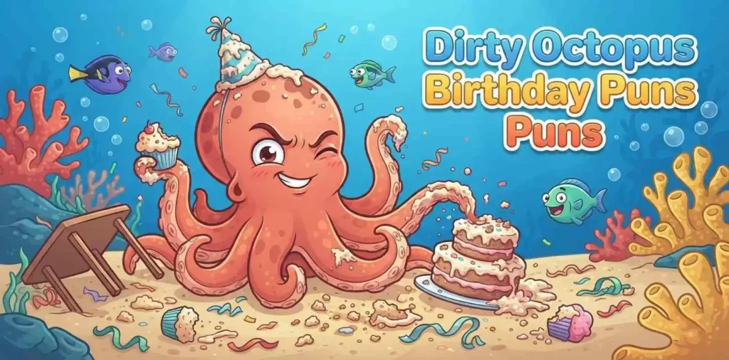 Playful octopus birthday party scene