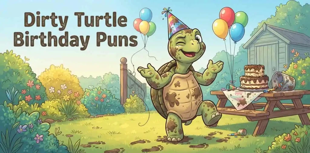 Funny dirty turtle birthday party