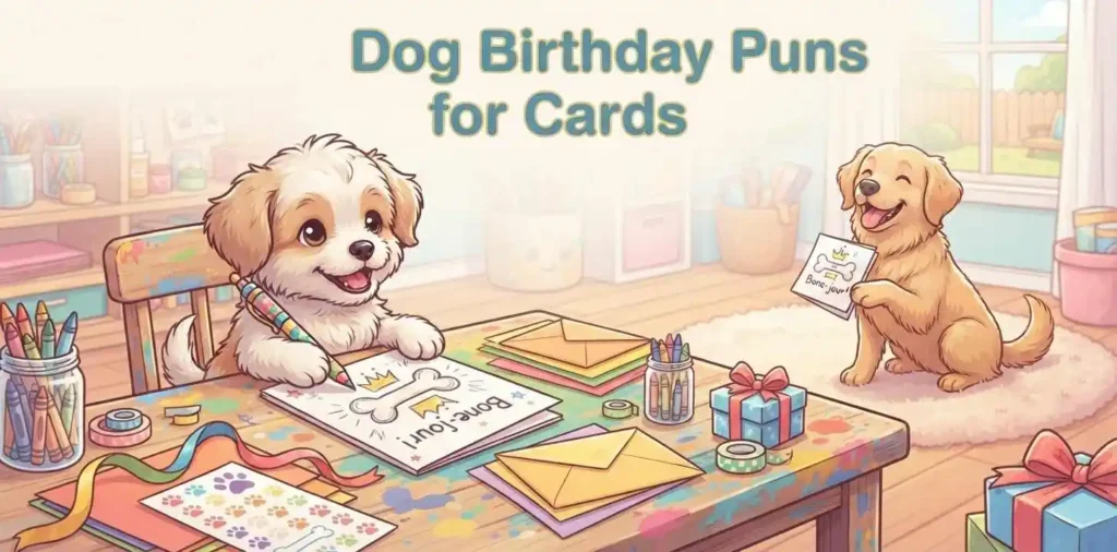 Dog birthday card celebration