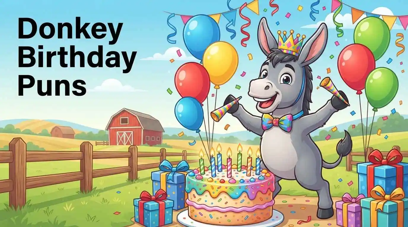 Funny donkey birthday celebration