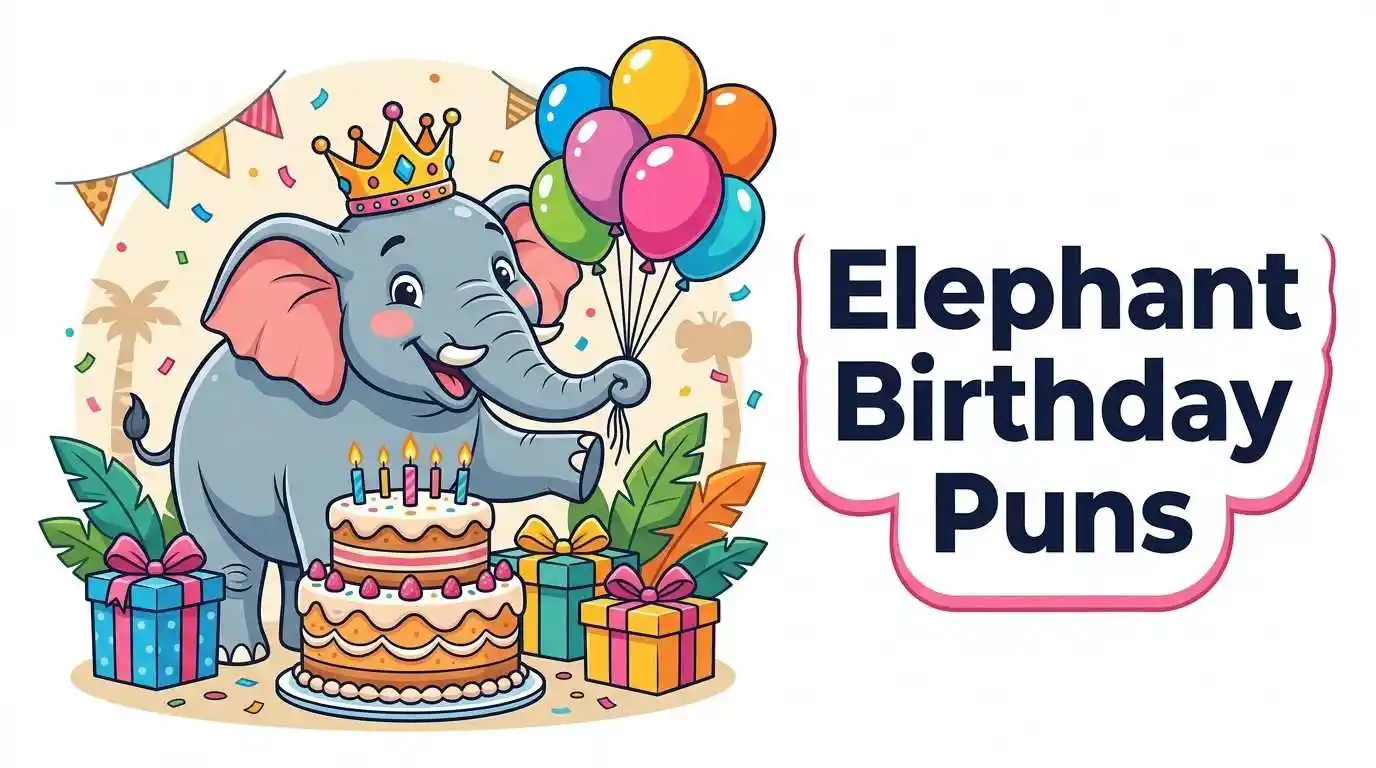 Cute elephant birthday celebration