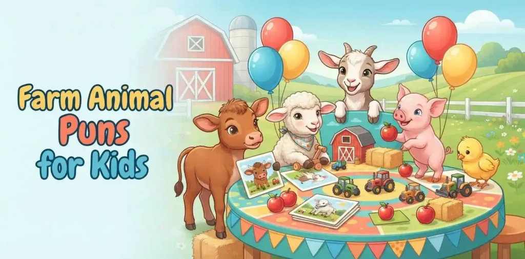 Kids enjoying farm animal puns