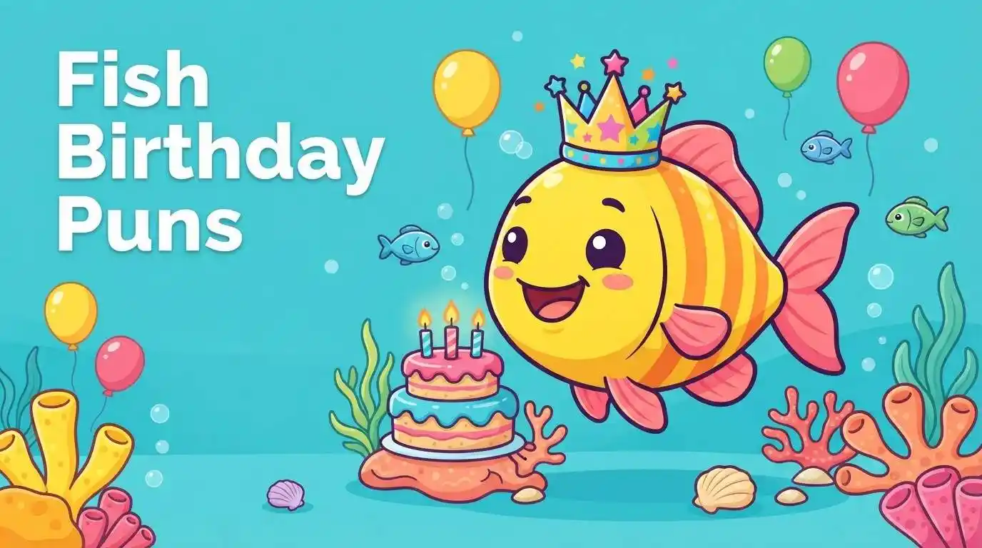 Funny fish birthday celebration