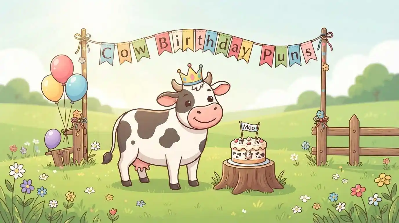 Cheerful cow birthday