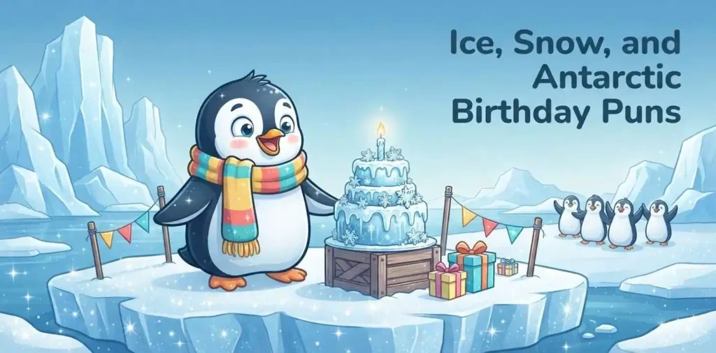 Penguin Antarctic birthday celebration