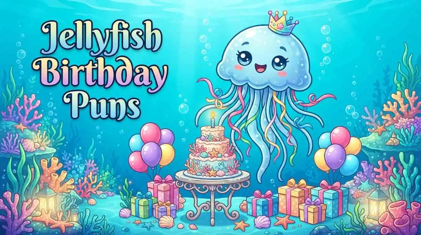 Cute jellyfish birthday celebration