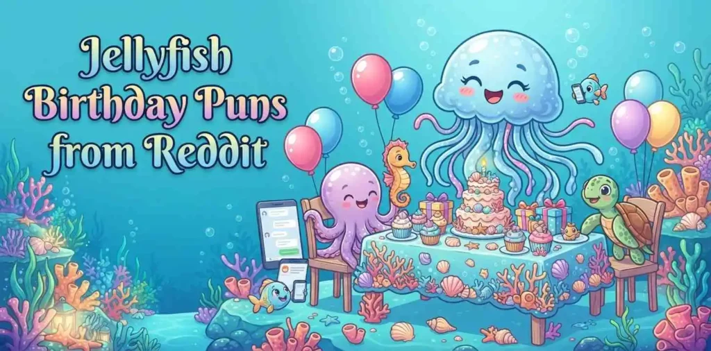 Jellyfish sharing birthday jokes