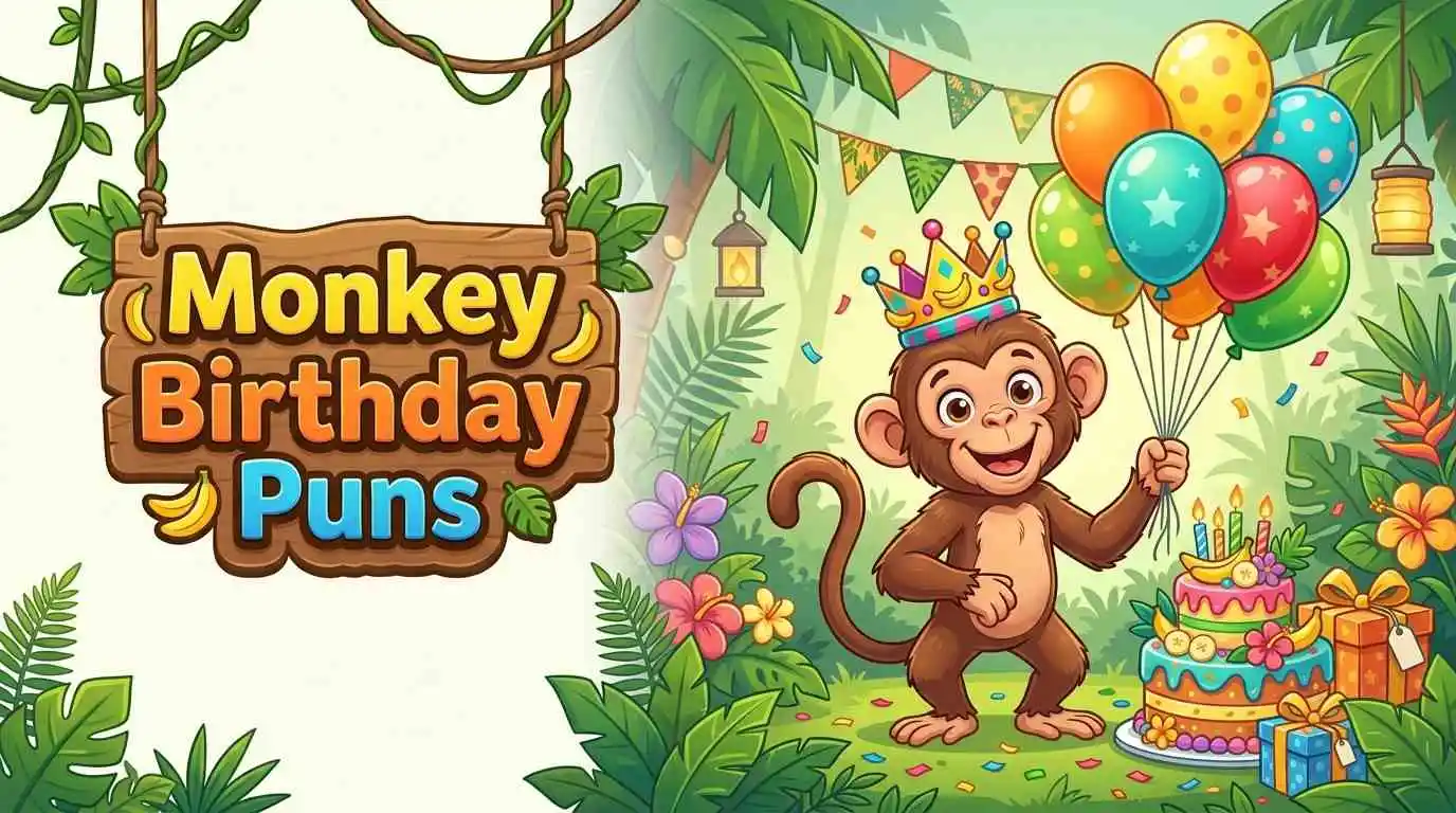 Funny monkey birthday celebration