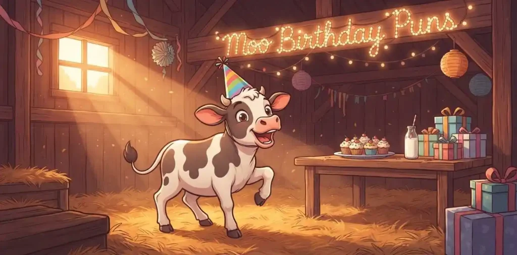 Funny cow birthday celebration