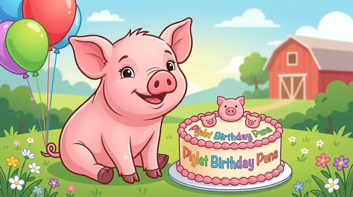 Cute piglet birthday party