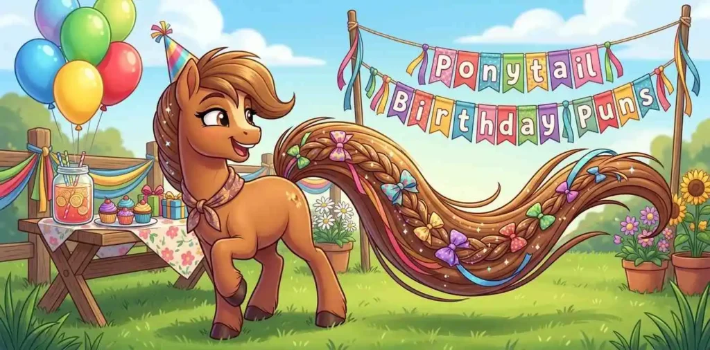 Playful ponytail birthday celebration