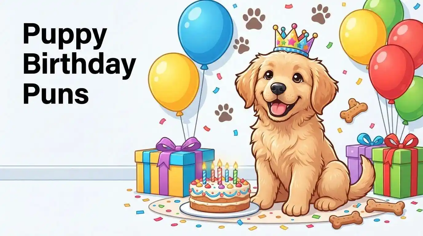 Cute puppy birthday celebration
