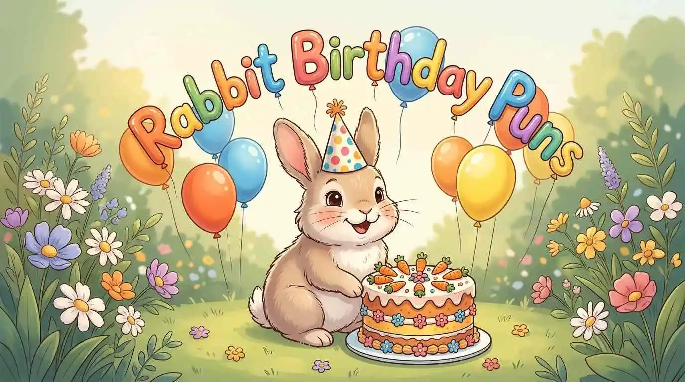 Cute rabbit birthday celebration
