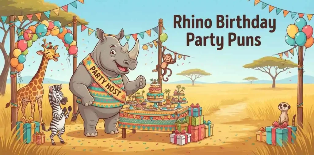 Funny rhino birthday party