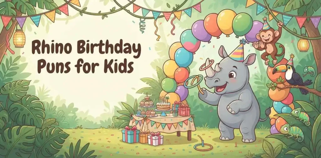 Cute rhino birthday party kids