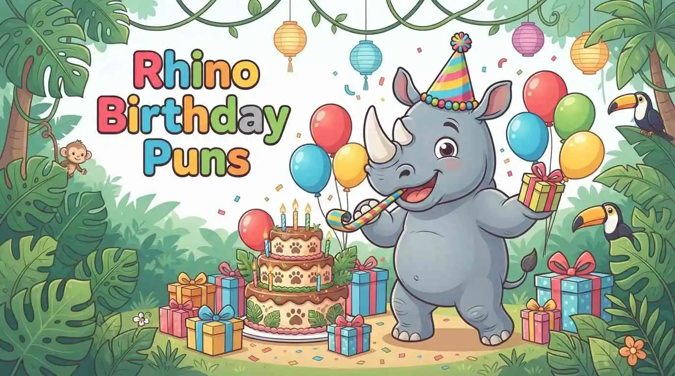 Funny rhino birthday party