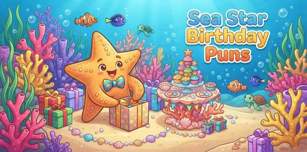 Cute sea star birthday celebration