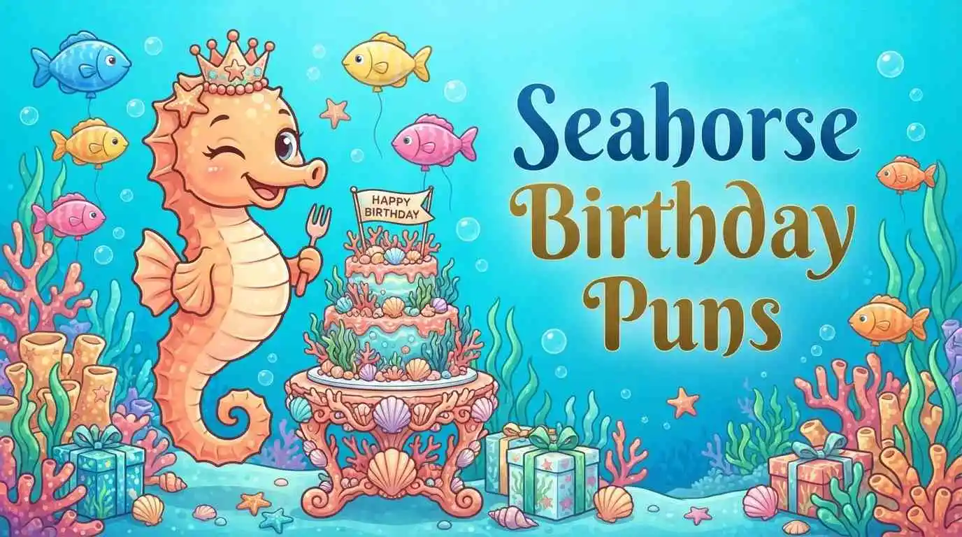 Cute seahorse birthday celebration