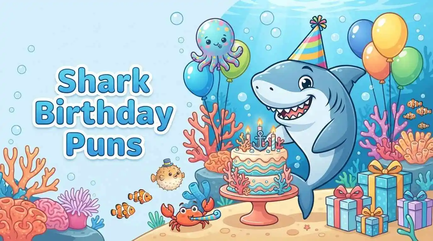 Shark celebrating birthday