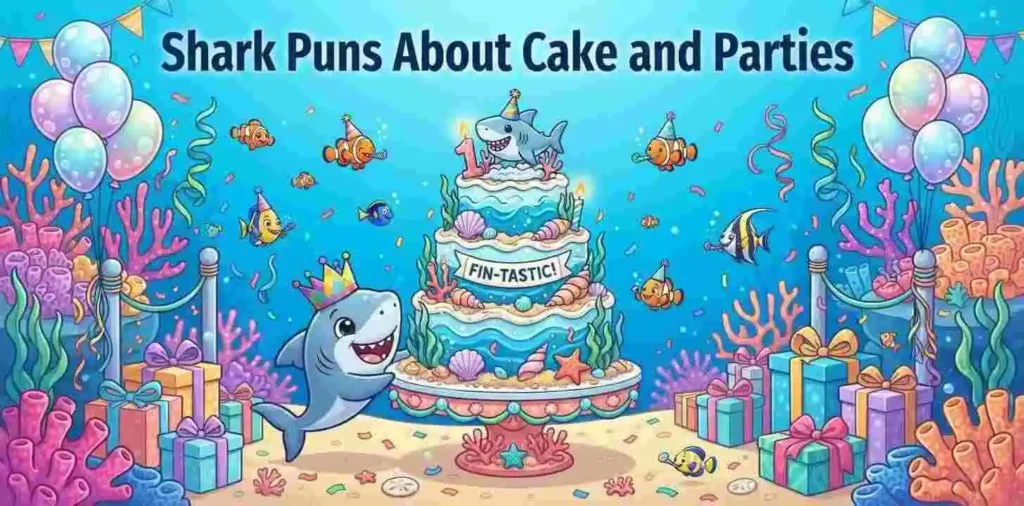 Shark birthday cake party