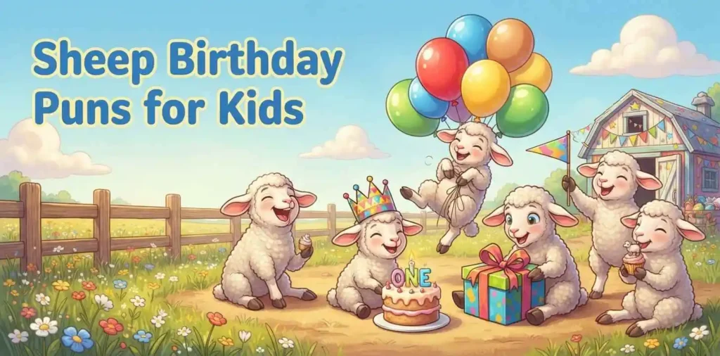 Cute sheep kids birthday party