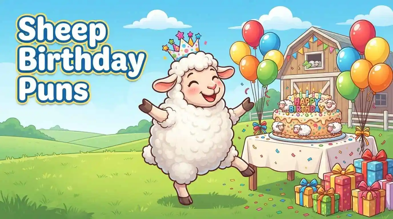 Funny sheep birthday celebration