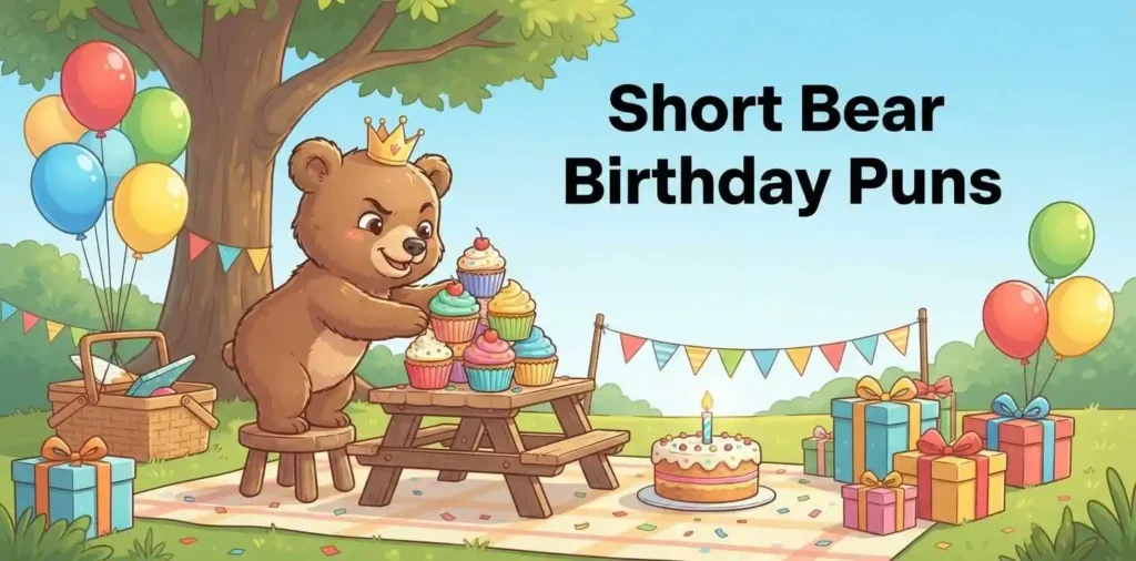 Funny bear birthday party