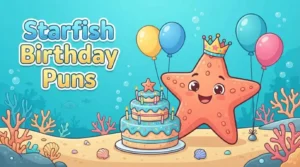 Cute starfish celebrating a birthday