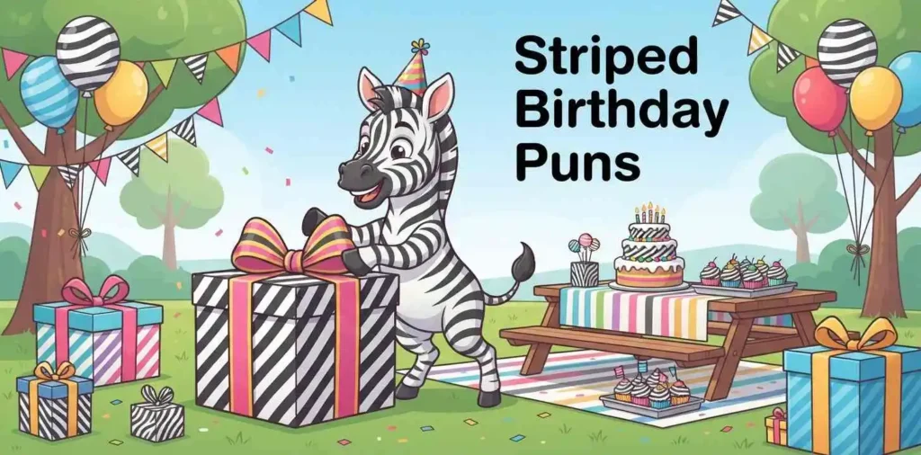 Funny striped birthday celebration
