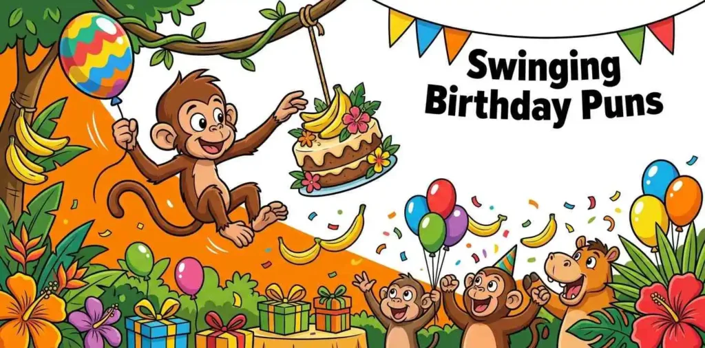 Monkey swinging birthday party