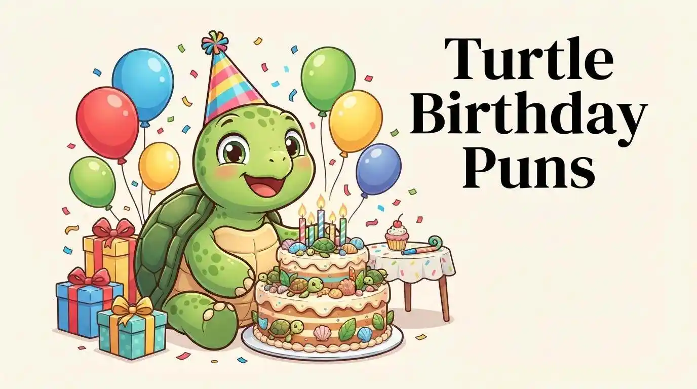 Cute turtle celebrating a birthday