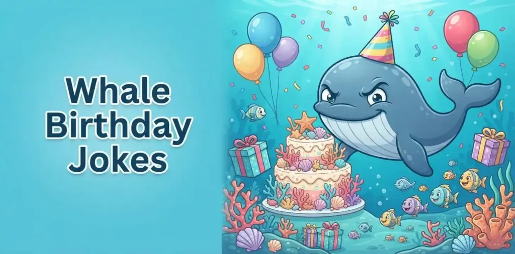 Funny whale birthday party