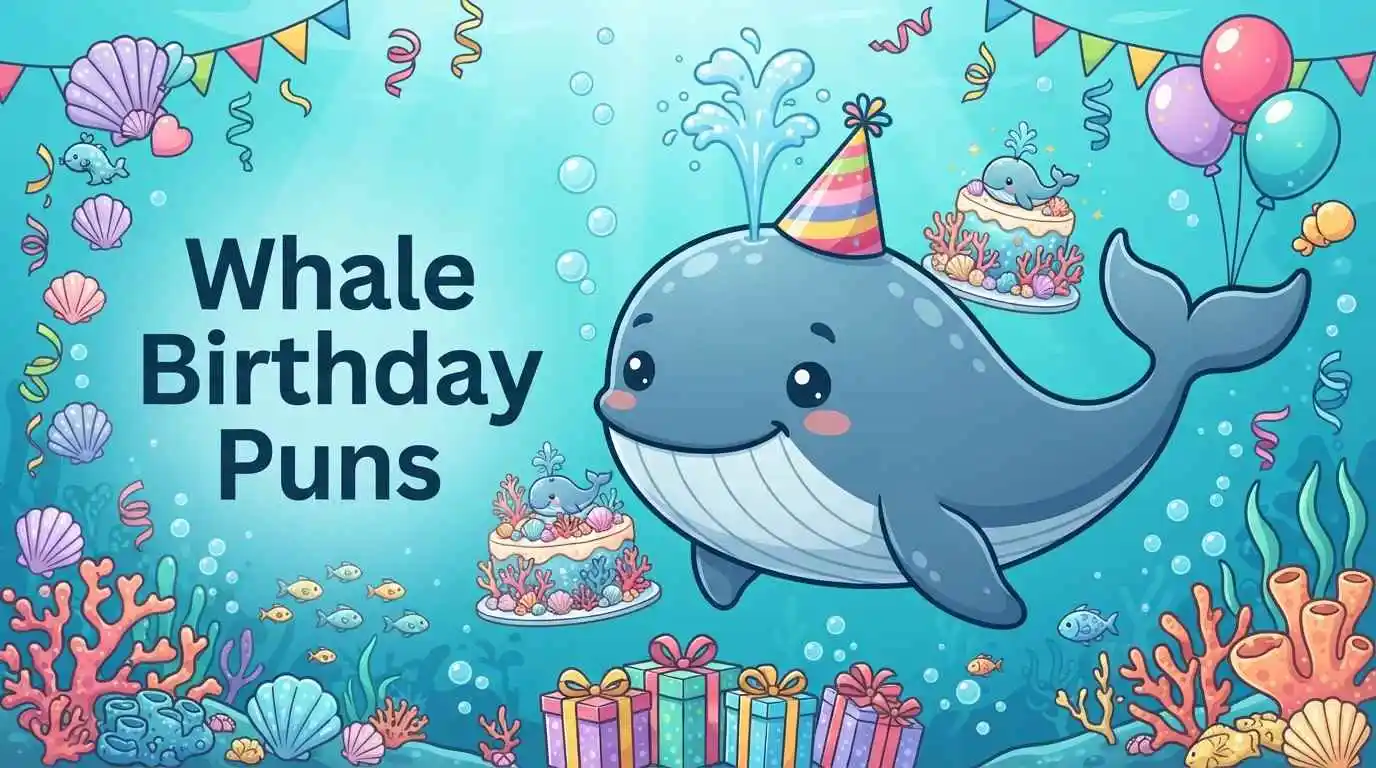 Cute whale birthday celebration