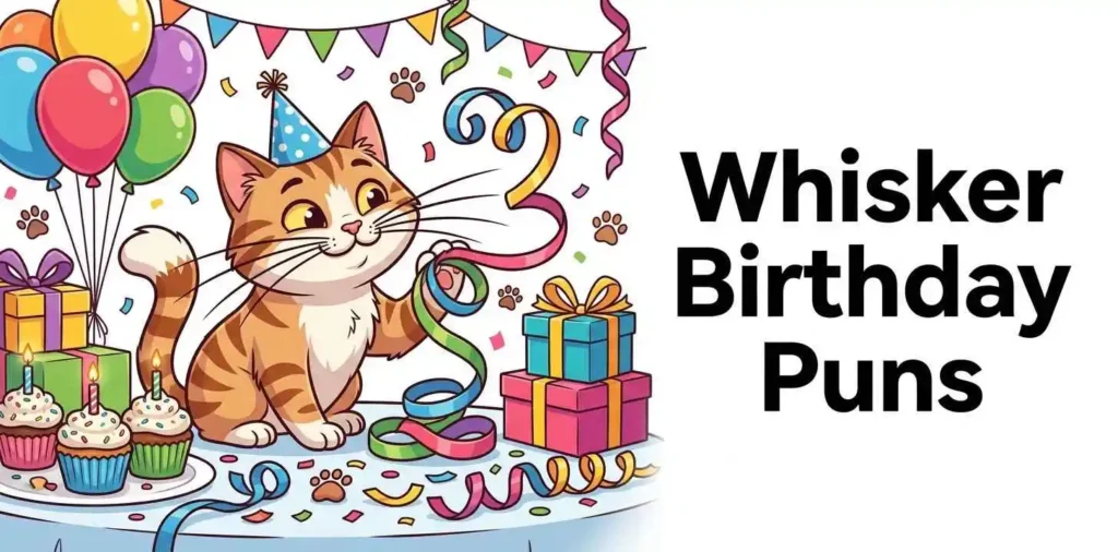 Cat celebrating with whisker decorations